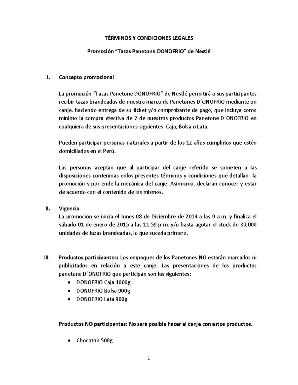 Condiciones Laborales en Donofrio: