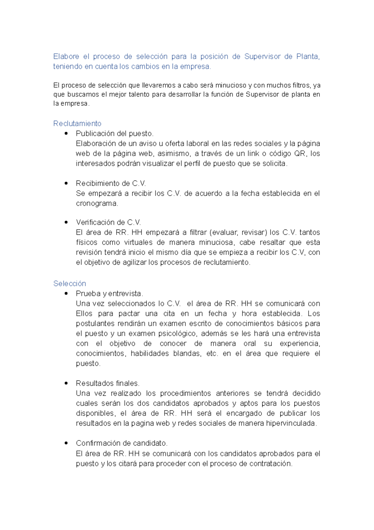 Proceso de Selección para Trabajar en la Contraloría